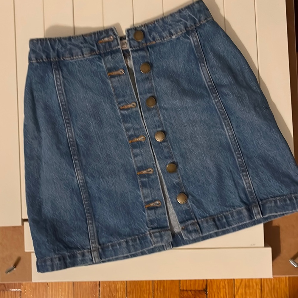 Denim co button up Jean mini skirt size 0